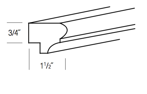 LRB8 - Concord Pebble Gray - Nosed Light Rail Molding - 3/4" thick 1-1/4" wide 96" long