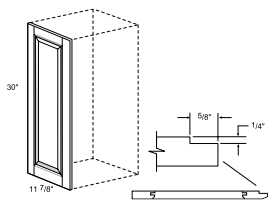 MWEP30 - Nantucket Polar White - Matching Wall End Panel - 12" x 30"
