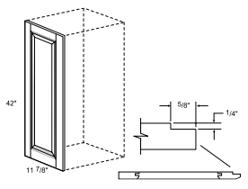 MWEP42 - Glasgow Mythic Blue - Matching Wall End Panel - 12" x 42"