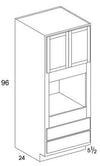 OC339624UD - York Grey - UD Double Oven Cabinet - Partial Overlay Doors/Drawers - Special Order