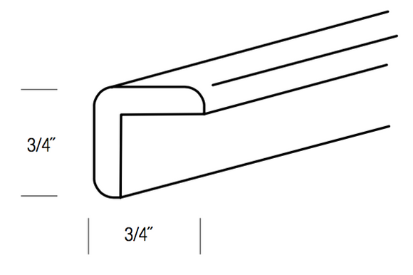 OCM8 - Concord Pebble Gray - Outside Corner Molding - 1/4" thick 3/4" wide 96" long