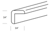 OCM8 - Concord Pebble Gray - Outside Corner Molding - 1/4" thick 3/4" wide 96" long