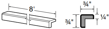OSC8 - Fulton Mocha - Outside Corner Molding - 8' x 3/4" x 3/4"