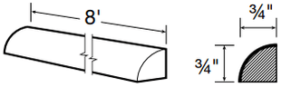 QR8 - Fulton Mocha - Quarter Round - 8' x 3/4" x 3/4"