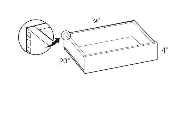 ROT36 - Glasgow Polar White - Roll Out Tray 36"