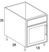 SB18L - Shaker White - Outdoor Base Cabinet - Single Door/Sink - Special Order