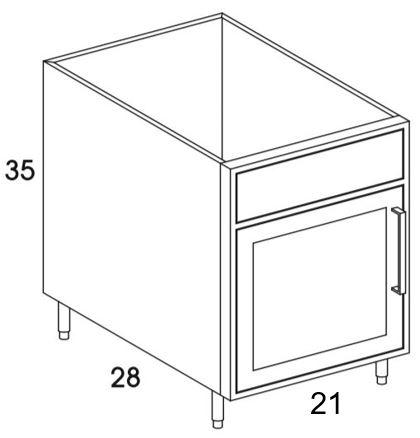 SB21L - Shaker Ash - Outdoor Base Cabinet - Single Door/Sink - Special Order