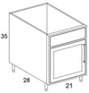 SB24L - Flat Ash - Outdoor Base Cabinet - Single Door/Sink