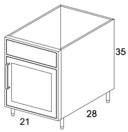 SB24R - Flat Ash - Outdoor Base Cabinet - Single Door/Sink
