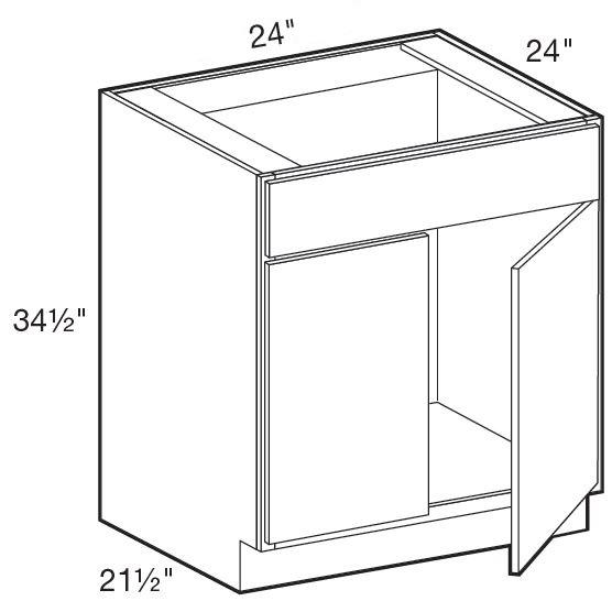 SB24 - Manhattan High Gloss Metallic - Sink Base 24" - Double Door/Single False Front