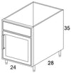 SB24L - Shaker White - Outdoor Base Cabinet - Single Door/Sink - Special Order