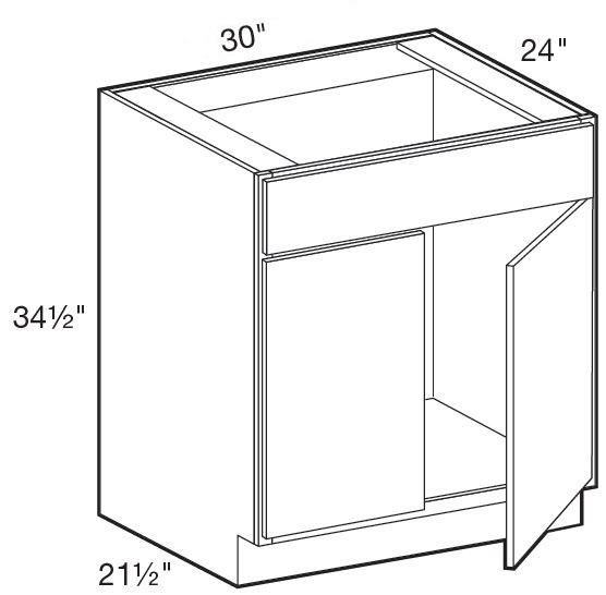 SB30 - Glasgow Polar White - Sink Base 30" - Double Door/Single False Front