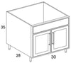 SB30 - Shaker Ash - Outdoor Base Cabinet - Butt Doors/Sink - Special Order