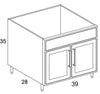 SB45 - Flat Ash - Outdoor Base Cabinet - Butt Doors/Sink - Special Order