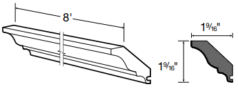 SCM8 - Glasgow Deep Onyx - Soffit Crown Molding - 8' x 1 9/16" x 3/4"