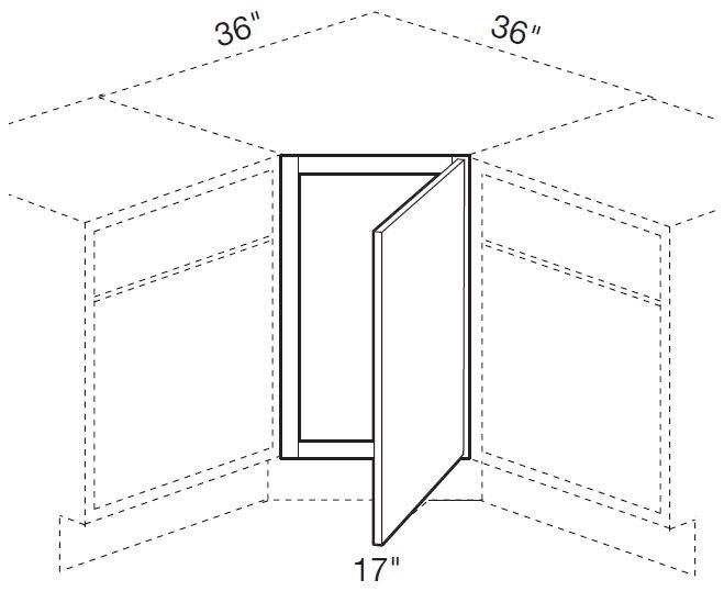 SFA36 - Manhattan High Gloss Metallic - Sink Front Angle 36 - Single Door