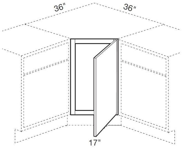 SFA36 - Glasgow Pebble Gray - Sink Front Angle 36 - Single Door