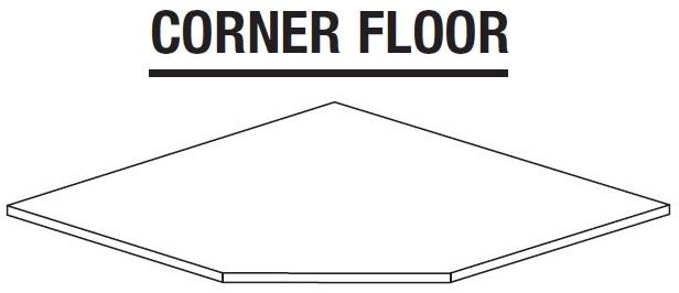 SFAF36 - Manhattan High Gloss White - Corner Sink Floor - Floor Only