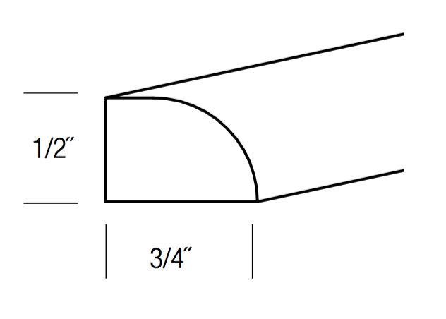 SHM8 - RTA Concord Polar White - Shoe Molding - 1/2" thick 3/4" wide 96" long