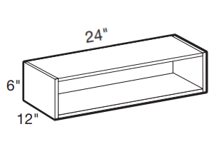 SS2412 - Manhattan High Gloss Metallic - 24wX12dX6h Service Shelf - Service Shelf