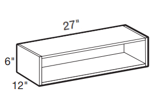 SS2712 - Manhattan High Gloss Metallic - 27wX12dX6h Service Shelf - Service Shelf
