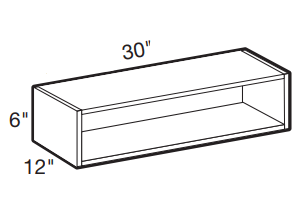 SS3012 - Manhattan High Gloss Metallic - 30wX12dX6h Service Shelf - Service Shelf