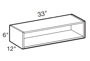 SS3312 - Manhattan High Gloss Metallic - 33wX12dX6h Service Shelf - Service Shelf