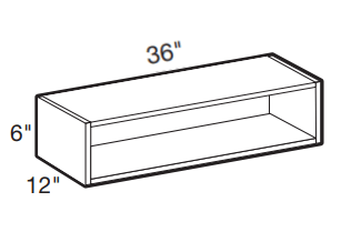 SS3612 - Manhattan High Gloss White - 36wX12dX6h Service Shelf - Service Shelf
