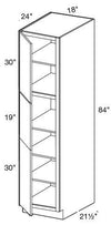 U182484L - Glasgow Polar White - Utility 18" x 24" x 84" - Single Door - Hinges On Left