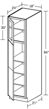U182484PFGL - Glasgow Polar White - Utility 18"x24"x84" - Single Door Prepped For Glass - Hinges On Left