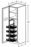 U182484PFGL-PO4WS - Glasgow Polar White - Utility 18"x24"x84" 4 Wire Shelf - Single Door Prepped For Glass - Hinges On Left