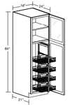 U182484PFGR-PO4WS - Glasgow Polar White - Utility 18"x24"x84" 4 Wire Shelf - Single Door Prepped For Glass - Hinges On Right