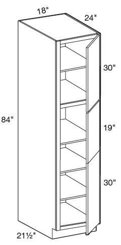 U182484R - Manhattan High Gloss Metallic - Utility 18" x 24" x 84" - Single Door - Hinges On Right