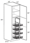 U182484R-PO4WS - Manhattan High Gloss Metallic - Utility 18" x 24" x 84" 4 Wire Shelf - Single Door - Hinges On Right