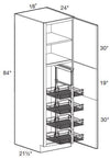 U182484R-PO4WS - Glasgow Polar White - Utility 18" x 24" x 84" 4 Wire Shelf - Single Door - Hinges On Right