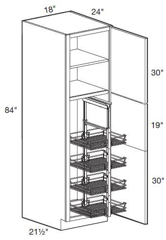 U182484R-PO4WS - Wembley Valley Gray - Utility 18" x 24" x 84" 4 Wire Shelf - Single Door - Hinges On Right