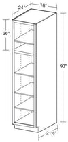 U182490ND - Glasgow Polar White - Utility 18"x24"x90"-No Door - Interior Finished To Match Frame