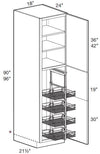 U182490R-PO4WS - Glasgow Polar White - Utility 18" x 24" x 90" 4 Wire Shelf - Single Door - Hinges On Right