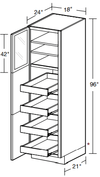 U182496PFGL-4T - Glasgow Polar White - Utility 18"x24"x96" 4 ROT - Single Door Prepped For Glass - Hinges On Left