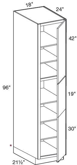 U182496R - Nantucket Polar White - Utility 18" x 24" x 96" - Single Door - Hinges On Right