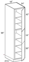 U182496R - Glasgow Polar White - Utility 18" x 24" x 96" - Single Door - Hinges On Right