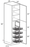 U182496R-PO4WS - Glasgow Polar White - Utility 18" x 24" x 96" 4 Wire Shelf - Single Door - Hinges On Right