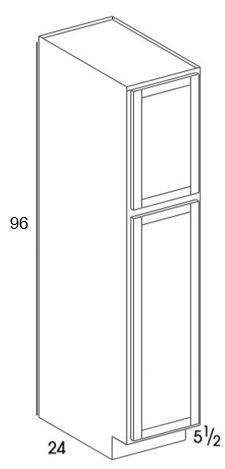 U189024UD - York White - UD Pantry/Utility Cabinet - 24" Deep - Two Single Doors - Special Order