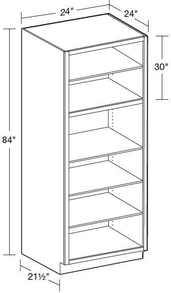 U242484ND - Manhattan High Gloss Metallic - Utility 24"x24"x84"-No Door - Interior Finished To Match Frame
