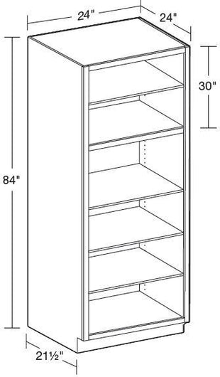U242484ND - Manhattan High Gloss White - Utility 24"x24"x84"-No Door - Interior Finished To Match Frame