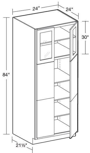 U242484PFG - Napa Blended Cream - Utility 24"x24"x84" - Double Door Prepped For Glass