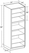 U242490ND - Glasgow Polar White - Utility 24"x24"x90"-No Door - Interior Finished To Match Frame