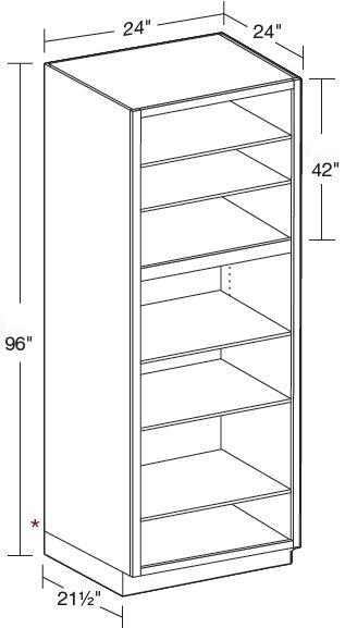 U242496ND - Manhattan High Gloss Metallic - Utility 24"x24"x96"-No Door - Interior Finished To Match Frame