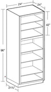U242496ND - Glasgow Polar White - Utility 24"x24"x96"-No Door - Interior Finished To Match Frame