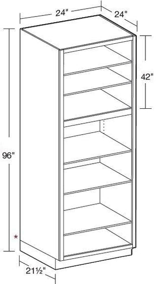 U242496ND - Glasgow Pebble Gray - Utility 24"x24"x96"-No Door - Interior Finished To Match Frame